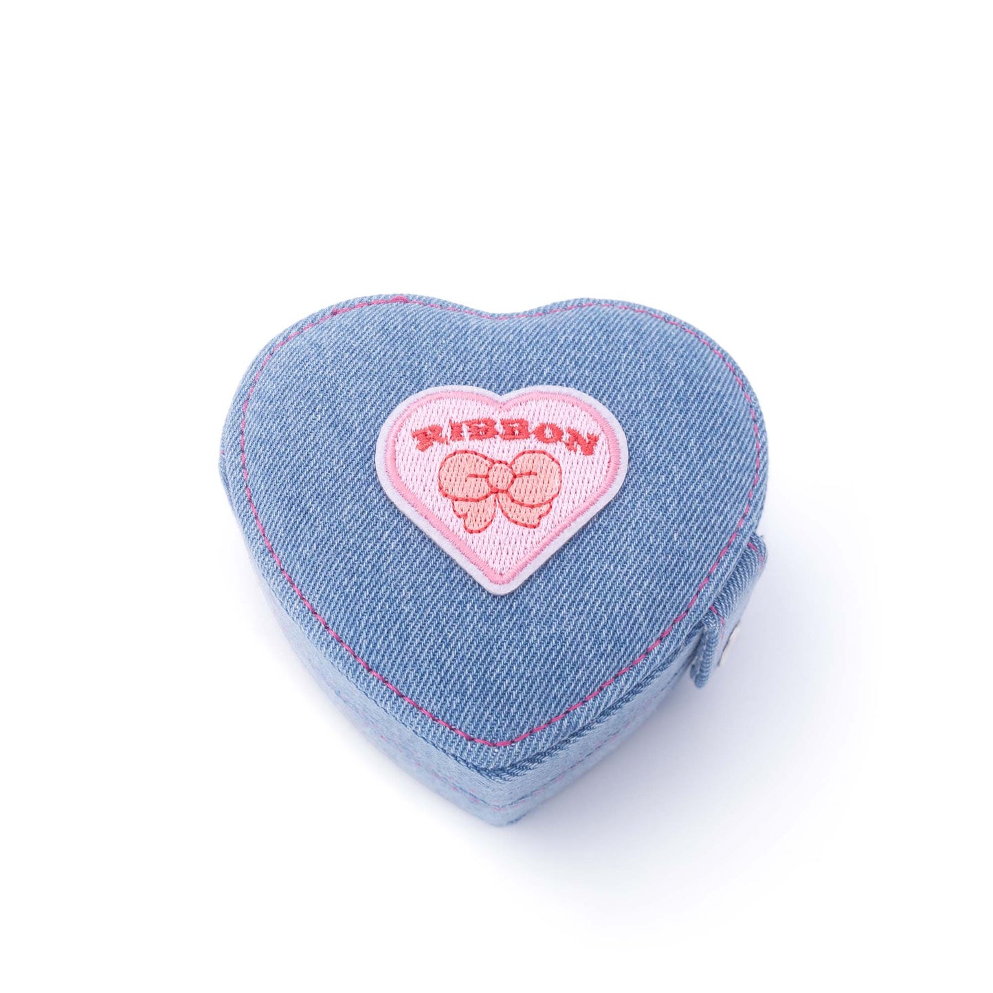 Denim Heart Jewelry Case in unique heart-shaped design