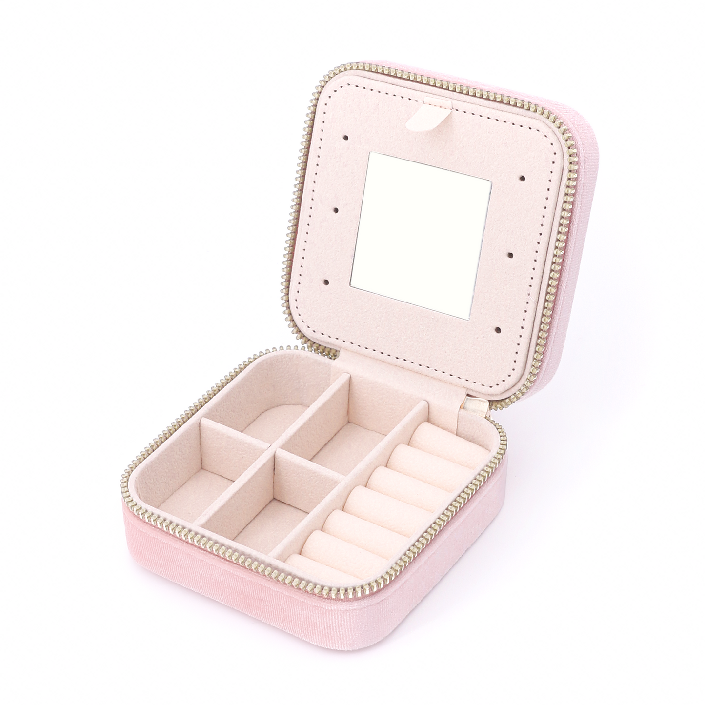 Velura Pink Jewelry Case with compact body —— For travel and daily use